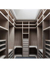 П-образная гардеробная комната в классическом стиле Рыбинск