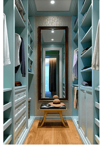 Параллельная гардеробная комната с большим зеркалом Рыбинск